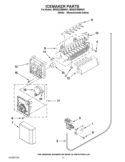 ICEMAKER PARTS Diagram and Parts List for BRS62CRBNA01  Whirlpool Refrigerator