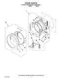 DOOR PARTS Diagram and Parts List for WGD97HEXW4  Whirlpool Dryer