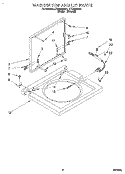 WASHER TOP AND LID Diagram and Parts List for LTE5243BW1  Whirlpool Washer Dryer Combo