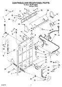CONTROLS AND REAR PANEL PARTS Diagram and Parts List for 7MLSR7103MQ0  Whirlpool Washer