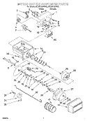 MOTOR AND ICE CONTAINER Diagram and Parts List for 8ED22PQXFW02  Whirlpool Refrigerator