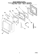 OVEN DOOR PARTS Diagram and Parts List for GBS277PDB12  Whirlpool Wall Oven
