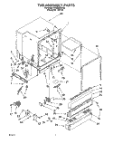 TUB ASSEMBLY Diagram and Parts List for DU920QWDQ3  Whirlpool Dishwasher