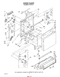 DOOR Diagram and Parts List for DU7600XS2  Whirlpool Dishwasher