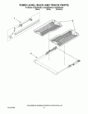 THIRD LEVEL RACK AND TRACK PARTS Diagram and Parts List for KUDS50SVSS3  KitchenAid Dishwasher