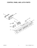 CONTROL PANEL AND LATCH PARTS Diagram and Parts List for KUDC10IXBL8  KitchenAid Dishwasher