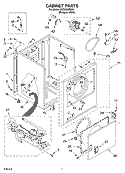 CABINET PARTS Diagram and Parts List for SGDX600MQ0  Whirlpool Dryer
