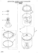 AGITATOR, BASKET AND TUB Diagram and Parts List for LBR2132BW0  Whirlpool Washer