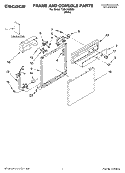 FRAME AND CONSOLE PARTS Diagram and Parts List for TUD4700MQ0  Estate Dishwasher