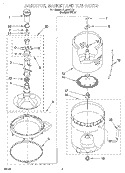 AGITATOR, BASKET AND TUB Diagram and Parts List for LSL9355EQ0  Whirlpool Washer
