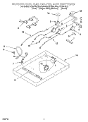 BURNER BOX, GAS VALVES, AND SWITCHES Diagram and Parts List for SCS3614GS2  Whirlpool Cooktop