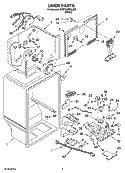 LINER PARTS Diagram and Parts List for 5VET2WPKLQ05  Whirlpool Refrigerator