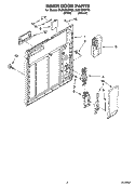 INNER DOOR PARTS Diagram and Parts List for DU810SWPQ0  Whirlpool Dishwasher