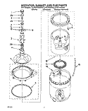 AGITATOR, BASKET AND TUB Diagram and Parts List for LLV6144AG0  Whirlpool Washer