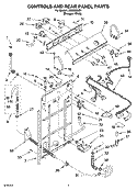 CONTROLS AND REAR PANEL PARTS Diagram and Parts List for LSQ8000LQ1  Whirlpool Washer