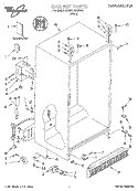 CABINET, LITERATURE Diagram and Parts List for 3VED27DQFW01  Whirlpool Refrigerator