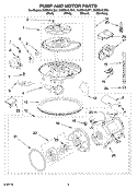 PUMP AND MOTOR PARTS Diagram and Parts List for KUDS01ILWH1  KitchenAid Dishwasher