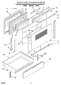 DOOR AND DRAWER Diagram and Parts List for KESC300BAL3  KitchenAid Range