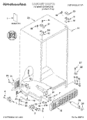 CABINET, LITERATURE Diagram and Parts List for KSRS25IHBU00  KitchenAid Refrigerator