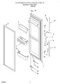REFRIGERATOR DOOR Diagram and Parts List for 4YED25PQFN01  Whirlpool Refrigerator