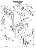 CABINET PARTS Diagram and Parts List for YMED5800TW0  Maytag Dryer