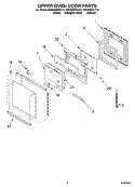 UPPER OVEN DOOR Diagram and Parts List for RBD305PDB13  Whirlpool Wall Oven