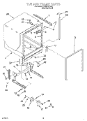 TUB AND FRAME Diagram and Parts List for KUDI25CHBS0  KitchenAid Dishwasher