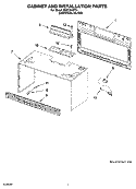 CABINET AND INSTALLATION PARTS Diagram and Parts List for MH3184XPY4  Whirlpool Microwave