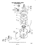 TUB AND BASKET Diagram and Parts List for LA9800XPW0  Whirlpool Washer