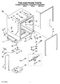 TUB AND FRAME PARTS Diagram and Parts List for KUDR02FSWH4  KitchenAid Dishwasher