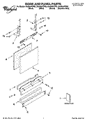 DOOR AND PANEL PARTS Diagram and Parts List for GU2500XTPB3  Whirlpool Dishwasher