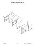 LOWER DOOR PARTS Diagram and Parts List for GGE390LXB03  Whirlpool Range