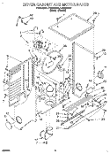 DRYER CABINET AND MOTOR Diagram and Parts List for LTG5243BW1  Whirlpool Washer Dryer Combo