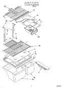 SHELF Diagram and Parts List for 7RT18BKXEW00  Roper Refrigerator