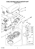 CASE, GEARING AND PLANETARY UNIT Diagram and Parts List for KP26N9XWH5  KitchenAid Mixer