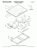 COOKTOP PARTS Diagram and Parts List for KICU508SBL1  KitchenAid Cooktop