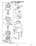 PUMP AND MOTOR Diagram and Parts List for SHF7884P2  Whirlpool Dishwasher