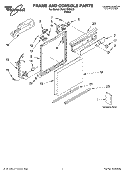 FRAME AND CONSOLE, LITERATURE Diagram and Parts List for DU811SWKU0  Whirlpool Dishwasher
