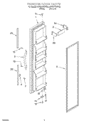 FREEZER DOOR Diagram and Parts List for 2VED27TKFW00  Whirlpool Refrigerator