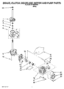 BRAKE, CLUTCH, GEARCASE, MOTOR AND PUMP PARTS Diagram and Parts List for WTW5505SQ1  Whirlpool Washer