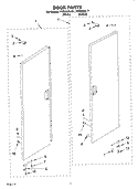 DOOR PARTS Diagram and Parts List for PVBN600LW1  Whirlpool Cabinet