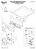 TOP AND CONSOLE PARTS Diagram and Parts List for GEW9260PL1  Whirlpool Dryer