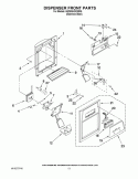 DISPENSER FRONT PARTS Diagram and Parts List for 6GD5SHGXSS05  Whirlpool Refrigerator