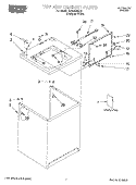 TOP AND CABINET, LITERATURE Diagram and Parts List for RAS8445KQ0  Roper Washer