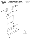 DOOR AND PANEL PARTS Diagram and Parts List for GU3200XTSS0  Whirlpool Dishwasher