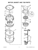 MOTOR, BASKET AND TUB PARTS Diagram and Parts List for WTW8500BC0  Whirlpool Washer