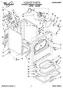 SECTION Diagram and Parts List for LER7858AN1  Whirlpool Dryer