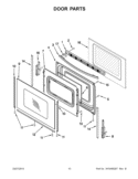 DOOR PARTS Diagram and Parts List for WFE330W0AS0  Whirlpool Range