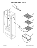 FREEZER LINER PARTS Diagram and Parts List for WRS325FDAW02  Whirlpool Refrigerator
