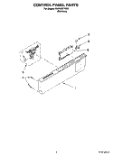 CONTROL PANEL PARTS Diagram and Parts List for KUDX03FTSS0  KitchenAid Dishwasher